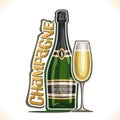 Vector illustration of alcohol drink Champagne