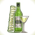 Vector illustration of alcohol drink dry Vermouth