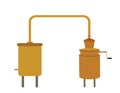 Vector illustration alembic apparatus for distill essential oils and alcoholic beverages.