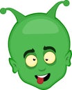 vector illustration alien or extraterrestrial face cartoon crazy expression