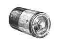 Cylindrical shape alkaline battery Royalty Free Stock Photo