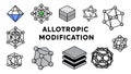 Vector Illustration of Allotropic Modifications and Crystal Structures Royalty Free Stock Photo