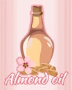 Vector illustration of almond oil bottle