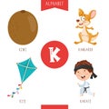 Vector Illustration Of Alphabet Letter K And Pictures Royalty Free Stock Photo