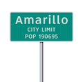 Amarillo City Limit road sign