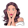 Vector illustration of an amazed woman or girl.