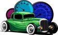 vector illustration of american hot rod car Royalty Free Stock Photo