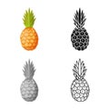 Vector design of ananas and vitamin symbol. Graphic of ananas and tropical vector icon for stock.