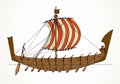 Vector illustration. Ancient Phoenician ship Royalty Free Stock Photo