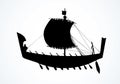 Vector illustration. Ancient Phoenician ship Royalty Free Stock Photo