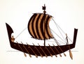 Vector illustration. Ancient Phoenician ship Royalty Free Stock Photo