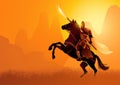 Ancient Chinese warrior Guan Yu Royalty Free Stock Photo