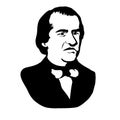 Andrew Johnson.Vector illustration.Black and white drawing