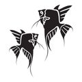 vector illustration of angelfish silhouette design. aquarium decorative fish icon. Eps2 Royalty Free Stock Photo