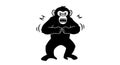 Angry Chimp Cartoon Illustration Royalty Free Stock Photo