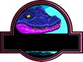 vector illustration of an Angry crocodile or alligator head snapping inside circle.