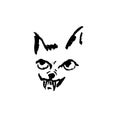 Vector illustration of angry dog with grin. Simple grunge hyena portrait. Royalty Free Stock Photo