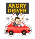 Vector Illustration: Angry Driver Label