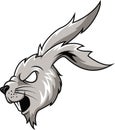 Angry face rabbit head cartoon