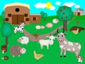 A vector illustration of a animal farm. Royalty Free Stock Photo