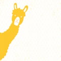 Vector illustration animal yellow llama.