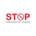 vector illustration anti racism logo design template,stop racism
