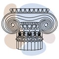 Vector illustration of antique ionic capital