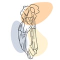 Vector illustration of antique statue of Winged Victory