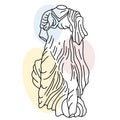 Vector illustration of antique statue of woman Royalty Free Stock Photo