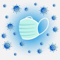 Vector illustration of antiviral mask, coronavirus, covid-19, pandemic