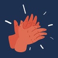 Vector illustration of Applause, Clapping Hands Icon. Acclaim sign. Applaud Expression symbol over dark backround