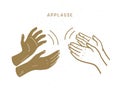 Vector illustration of applause hand drawn doodle human hands clapping isolated on white background Royalty Free Stock Photo