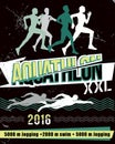 Vector illustration aquathlon - of long distance.