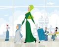 Arab women at the airport