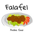 Vector illustration Arabic food Falafel on white