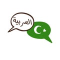 Vector illustration of the Arabic language in speech bubbles Royalty Free Stock Photo