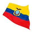 Vector illustration of Ecuador flag swaying in the wind