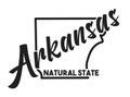 Vector illustration of Arkansas. Nickname Natural State. United States of America outline silhouette. Hand-drawn map of USA Royalty Free Stock Photo