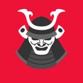 Vector illustration with the armor of a samurai in minimalistic flat style Royalty Free Stock Photo