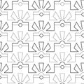 Vector illustration art nouveau seamless line pattern. Monochrome geometric linear art deco repeat texture