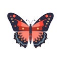 Vector Illustration Art Printed pattern of a bright butterfly with Polka-dotted patterns .