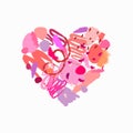 Vector illustration artistic hand drawn heart with brush strokes texture. Royalty Free Stock Photo