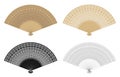 Vector illustration of asian style wooden folding fan