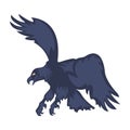 Vector illustration attacking eagle with spread wings Royalty Free Stock Photo