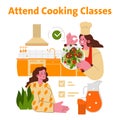 Vector Illustration of Attending Cooking Royalty Free Stock Photo