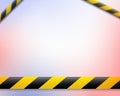 Vector illustration of the attention line. Yellow black police warning tapes, fencing. Danger sign. Do not cross the