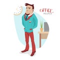 Vector illustration with attractive business man