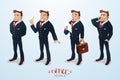Vector illustration with attractive business man