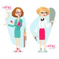Vector illustration with attractive business woman