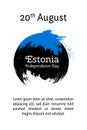 Vector illustration for 20 August Estonia Independence day in grunge style. Design template for poster, banner,flayer